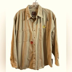 Vintage 90s planet mars M&M button down tan size L 1996